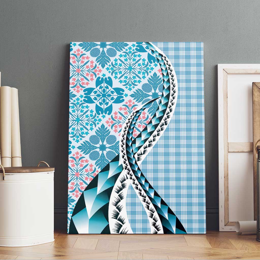 Aloha Vintage Palaka Floral Hawaiian Quilt Canvas Wall Art Uliuli Motif - Polynesian Pride