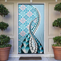 Aloha Vintage Palaka Floral Hawaiian Quilt Door Cover Uliuli Motif - Polynesian Pride