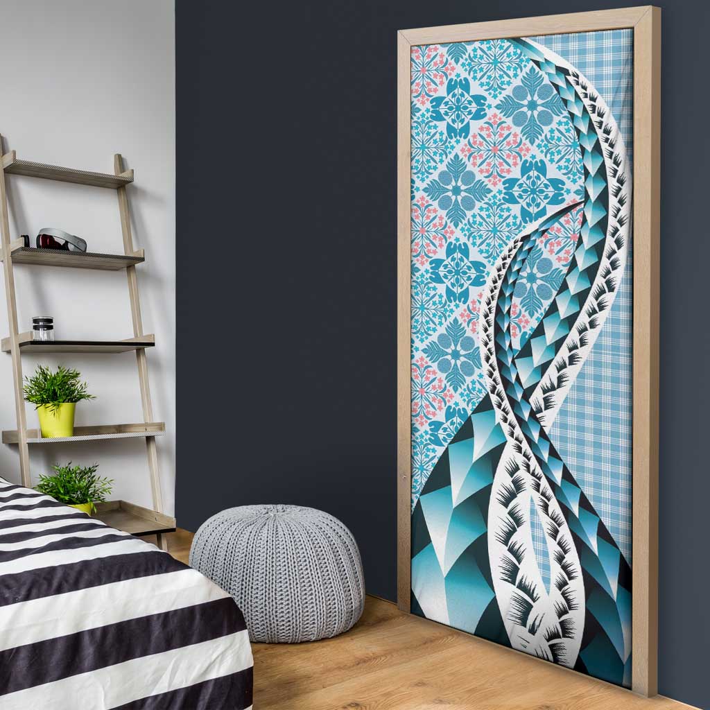 Aloha Vintage Palaka Floral Hawaiian Quilt Door Cover Uliuli Motif - Polynesian Pride