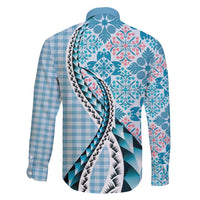 Aloha Vintage Palaka Floral Hawaiian Quilt Family Matching Short Sleeve Bodycon Dress and Hawaiian Shirt Uliuli Motif - Polynesian Pride