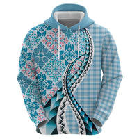 Aloha Vintage Palaka Floral Hawaiian Quilt Hoodie Uliuli Motif - Polynesian Pride