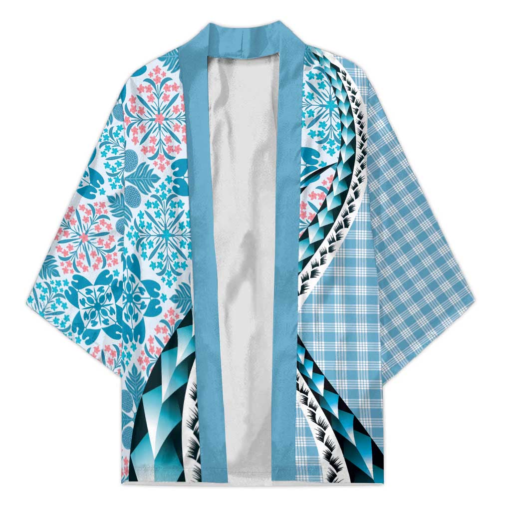 Aloha Vintage Palaka Floral Hawaiian Quilt Kimono Uliuli Motif - Polynesian Pride