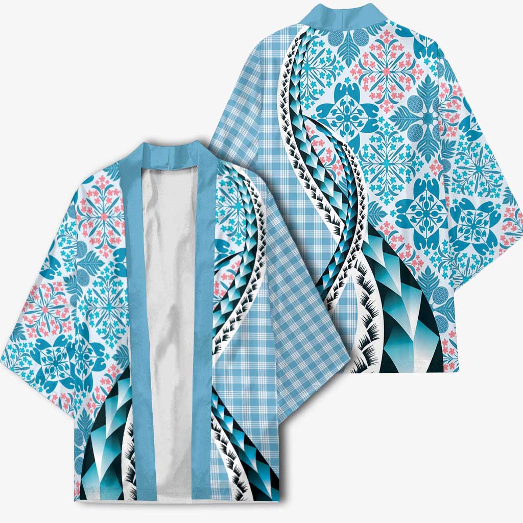 Aloha Vintage Palaka Floral Hawaiian Quilt Kimono Uliuli Motif - Polynesian Pride