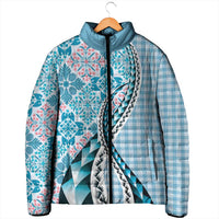 Aloha Vintage Palaka Floral Hawaiian Quilt Padded Jacket Uliuli Motif LT9 - Polynesian Pride