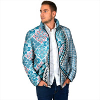 Aloha Vintage Palaka Floral Hawaiian Quilt Padded Jacket Uliuli Motif LT9 - Polynesian Pride