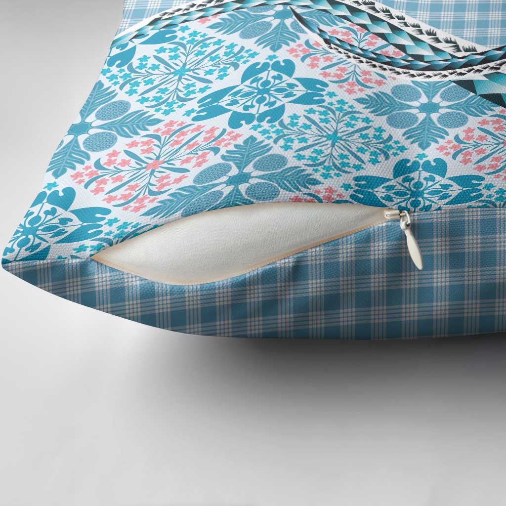 Aloha Vintage Palaka Floral Hawaiian Quilt Pillow Cover Uliuli Motif - Polynesian Pride