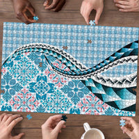Aloha Vintage Palaka Floral Hawaiian Quilt Puzzle Uliuli Motif LT9 - Polynesian Pride