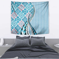 Aloha Vintage Palaka Floral Hawaiian Quilt Tapestry Uliuli Motif - Polynesian Pride