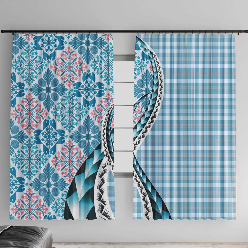 Aloha Vintage Palaka Floral Hawaiian Quilt Window Curtain Uliuli Motif - Polynesian Pride