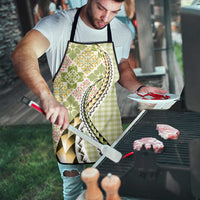 Aloha Vintage Palaka Floral Hawaiian Quilt Apron Omaomao Motif - Polynesian Pride