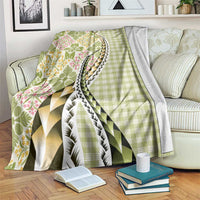 Aloha Vintage Palaka Floral Hawaiian Quilt Blanket Omaomao Motif - Polynesian Pride