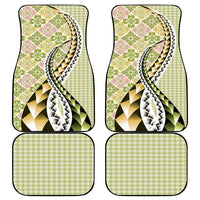 Aloha Vintage Palaka Floral Hawaiian Quilt Car Mats Omaomao Motif - Polynesian Pride