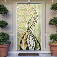 Aloha Vintage Palaka Floral Hawaiian Quilt Door Cover Omaomao Motif - Polynesian Pride