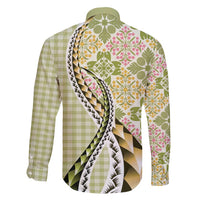 Aloha Vintage Palaka Floral Hawaiian Quilt Family Matching Puletasi and Hawaiian Shirt Omaomao Motif - Polynesian Pride