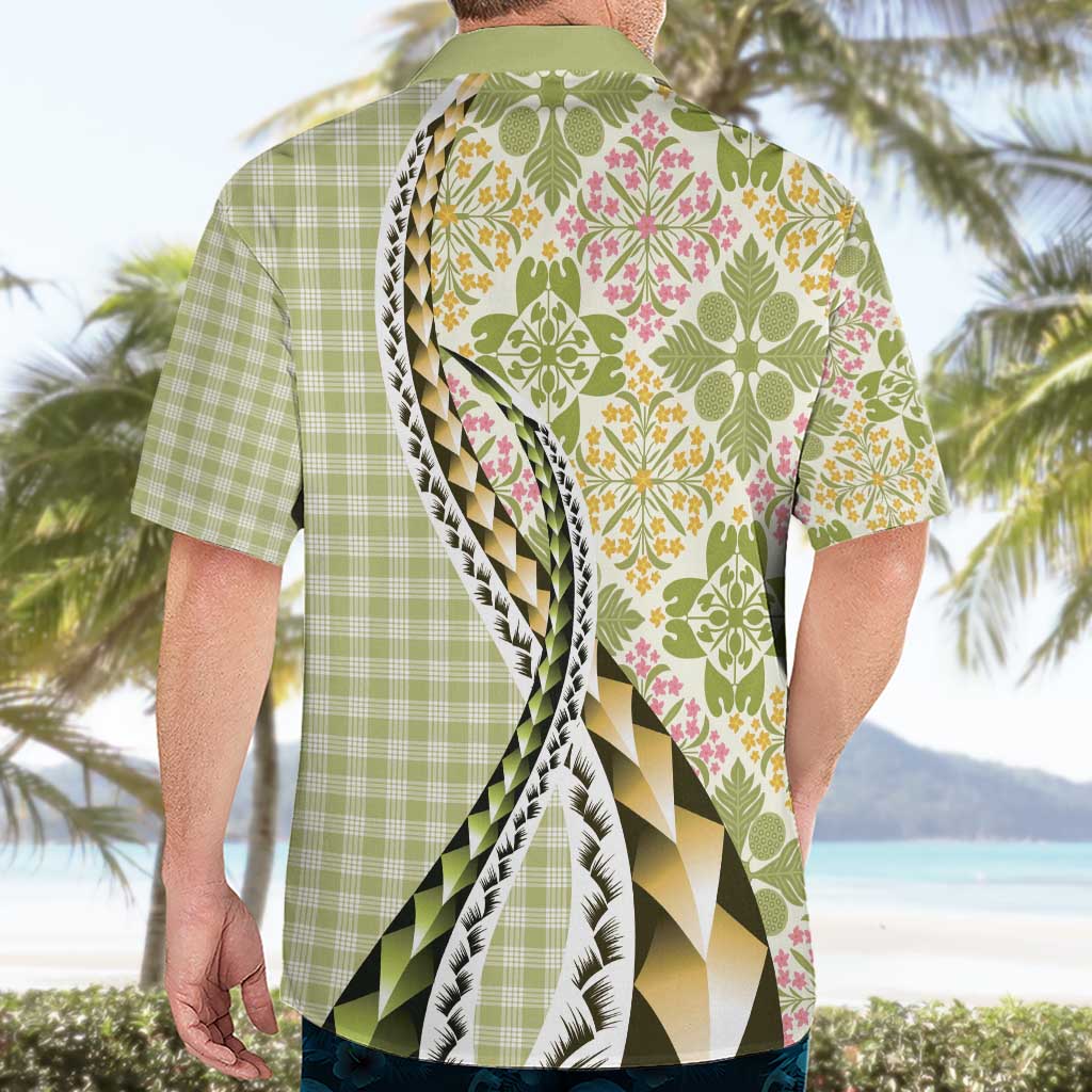 Aloha Vintage Palaka Floral Hawaiian Quilt Hawaiian Shirt Omaomao Motif - Polynesian Pride