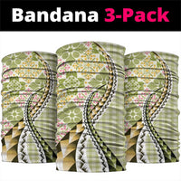 Aloha Vintage Palaka Floral Hawaiian Quilt Neck Gaiter Omaomao Motif - Polynesian Pride