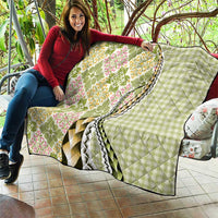 Aloha Vintage Palaka Floral Hawaiian Quilt Quilt Omaomao Motif - Polynesian Pride