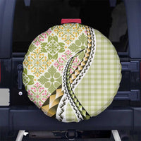 Aloha Vintage Palaka Floral Hawaiian Quilt Spare Tire Cover Omaomao Motif - Polynesian Pride