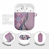 Aloha Vintage Palaka Floral Hawaiian Quilt AirPods Case Akala Motif - Polynesian Pride