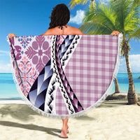 Aloha Vintage Palaka Floral Hawaiian Quilt Beach Blanket Akala Motif - Polynesian Pride