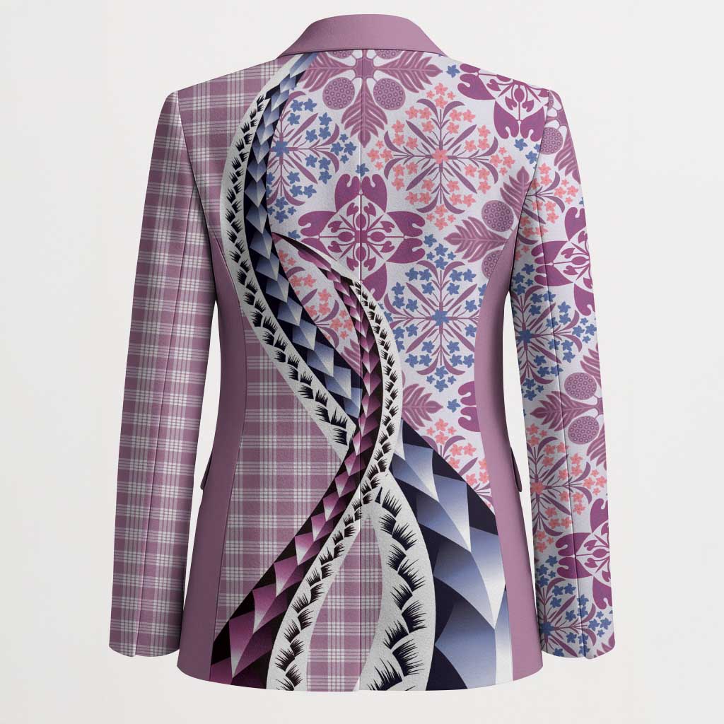 Aloha Vintage Palaka Floral Hawaiian Quilt Blazer Akala Motif - Polynesian Pride