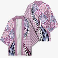 Aloha Vintage Palaka Floral Hawaiian Quilt Kimono Akala Motif - Polynesian Pride