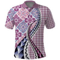 Aloha Vintage Palaka Floral Hawaiian Quilt Polo Shirt Akala Motif - Polynesian Pride