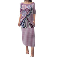 Aloha Vintage Palaka Floral Hawaiian Quilt Puletasi Akala Motif - Polynesian Pride