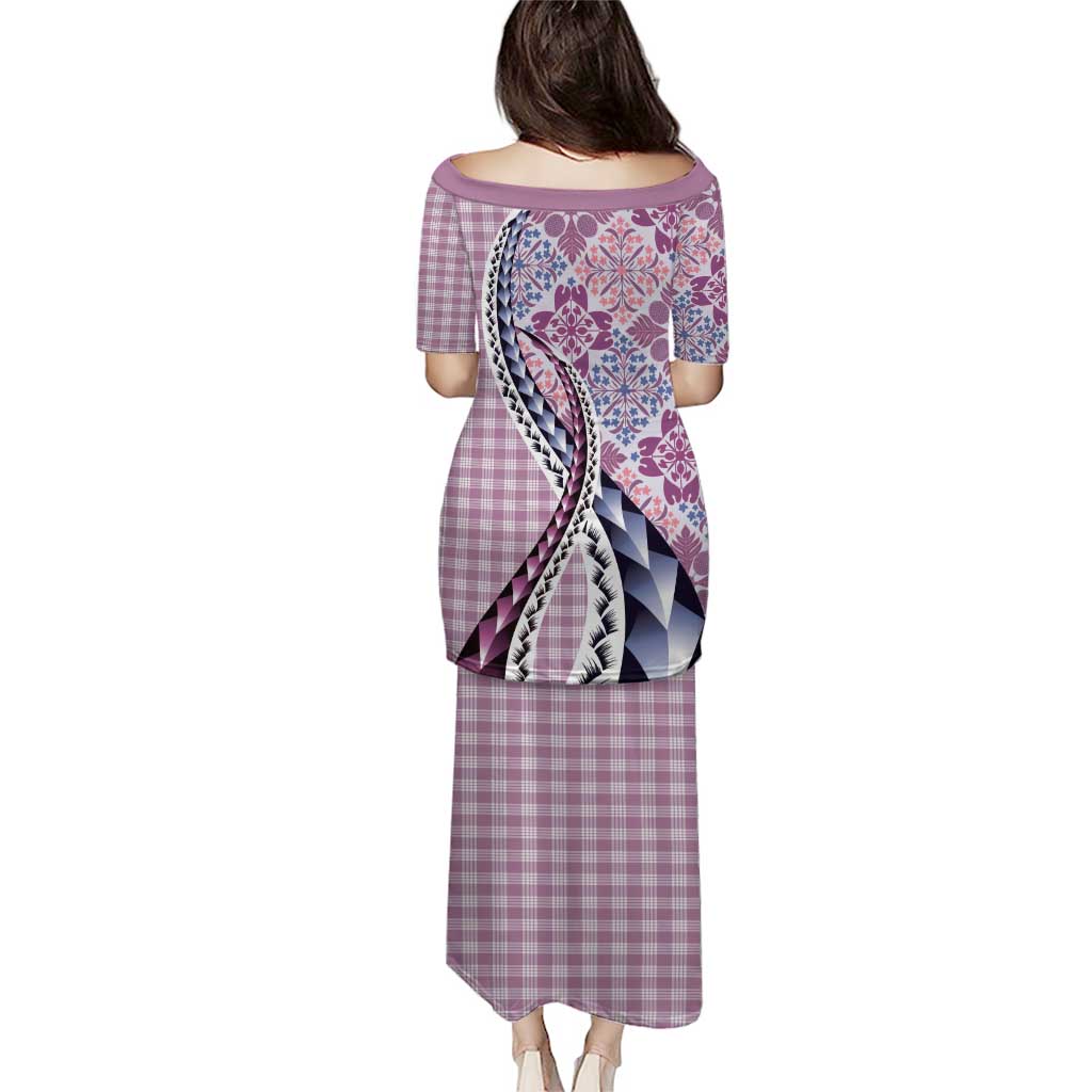 Aloha Vintage Palaka Floral Hawaiian Quilt Puletasi Akala Motif - Polynesian Pride