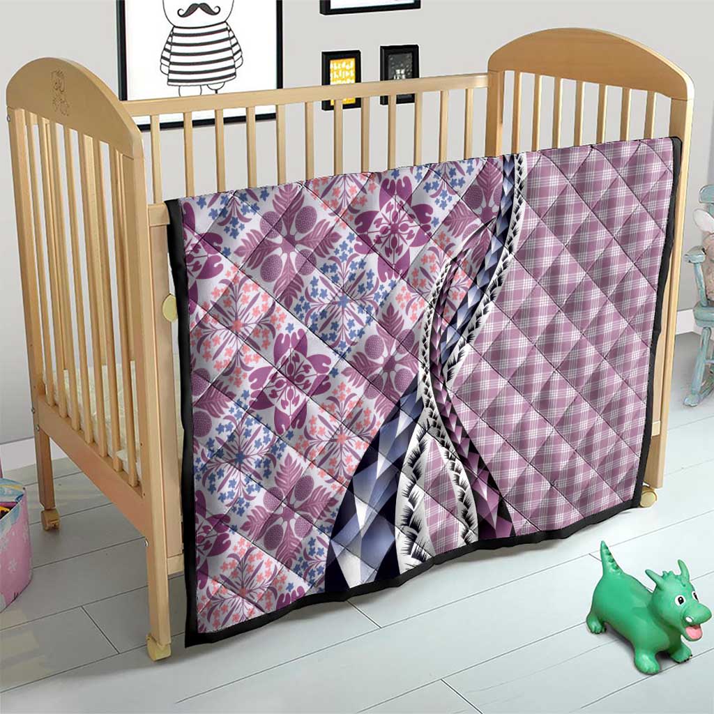 Aloha Vintage Palaka Floral Hawaiian Quilt Quilt Akala Motif - Polynesian Pride