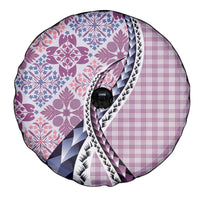 Aloha Vintage Palaka Floral Hawaiian Quilt Spare Tire Cover Akala Motif - Polynesian Pride