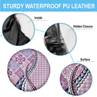 Aloha Vintage Palaka Floral Hawaiian Quilt Spare Tire Cover Akala Motif - Polynesian Pride