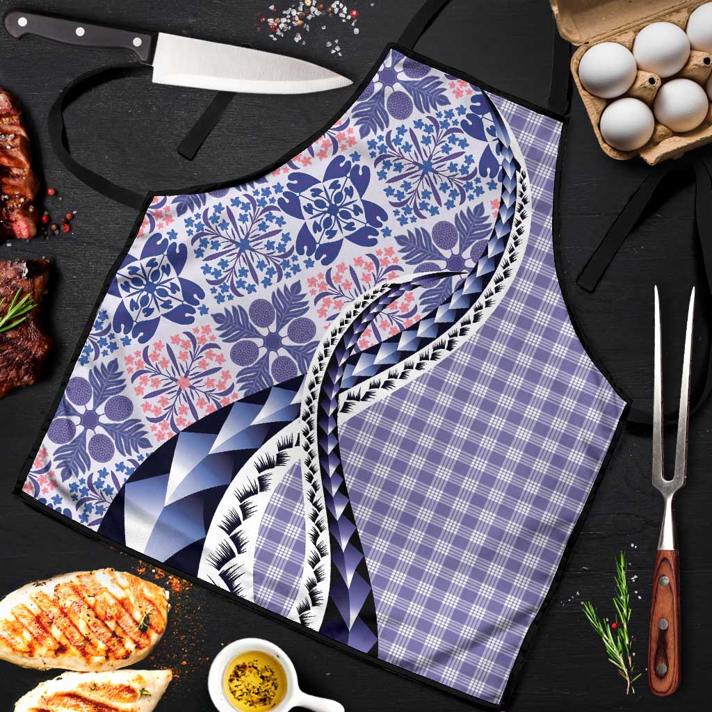 Aloha Vintage Palaka Floral Hawaiian Quilt Apron Poni Motif - Polynesian Pride