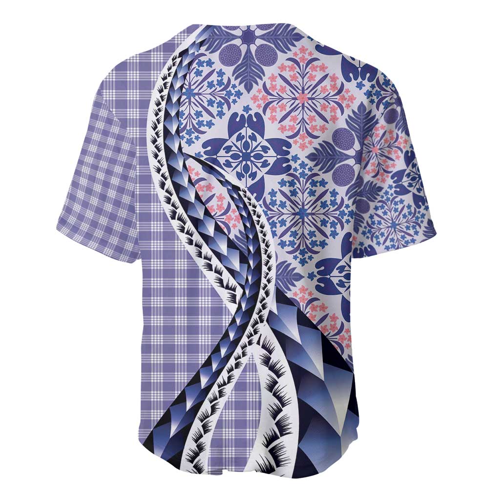 Aloha Vintage Palaka Floral Hawaiian Quilt Baseball Jersey Poni Motif - Polynesian Pride