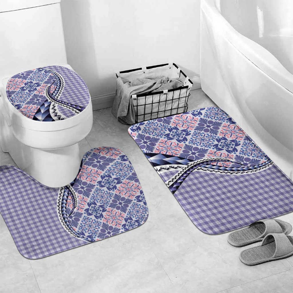 Aloha Vintage Palaka Floral Hawaiian Quilt Bathroom Set Poni Motif - Polynesian Pride