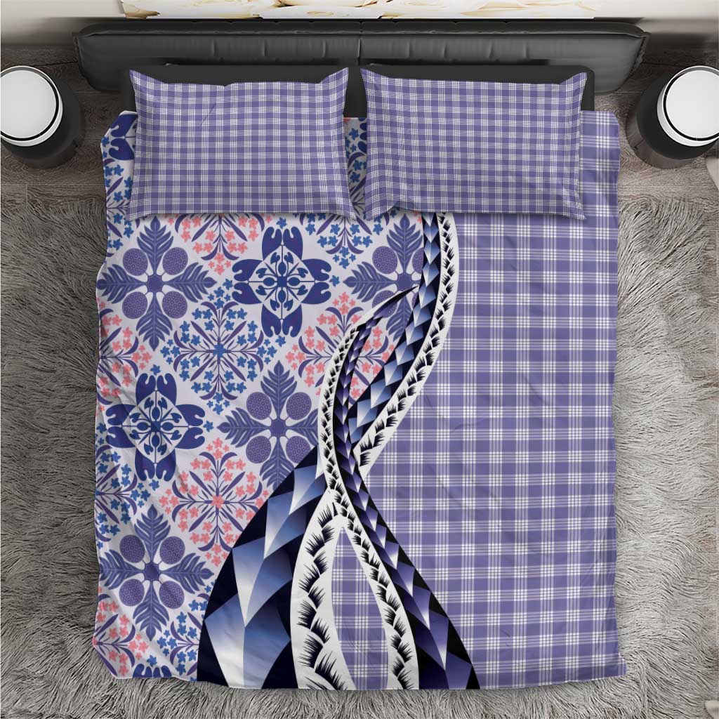 Aloha Vintage Palaka Floral Hawaiian Quilt Bedding Set Poni Motif - Polynesian Pride