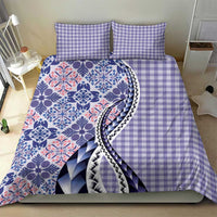 Aloha Vintage Palaka Floral Hawaiian Quilt Bedding Set Poni Motif - Polynesian Pride