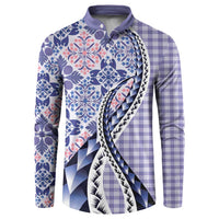 Aloha Vintage Palaka Floral Hawaiian Quilt Button Sweatshirt Poni Motif - Polynesian Pride