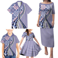 Aloha Vintage Palaka Floral Hawaiian Quilt Family Matching Puletasi and Hawaiian Shirt Poni Motif - Polynesian Pride