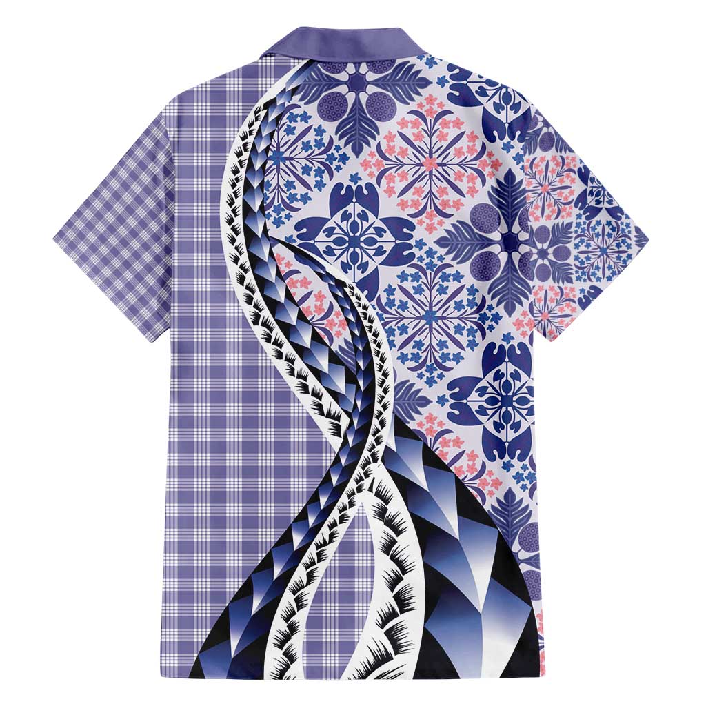 Aloha Vintage Palaka Floral Hawaiian Quilt Family Matching Short Sleeve Bodycon Dress and Hawaiian Shirt Poni Motif - Polynesian Pride