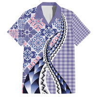 Aloha Vintage Palaka Floral Hawaiian Quilt Family Matching Tank Maxi Dress and Hawaiian Shirt Poni Motif - Polynesian Pride