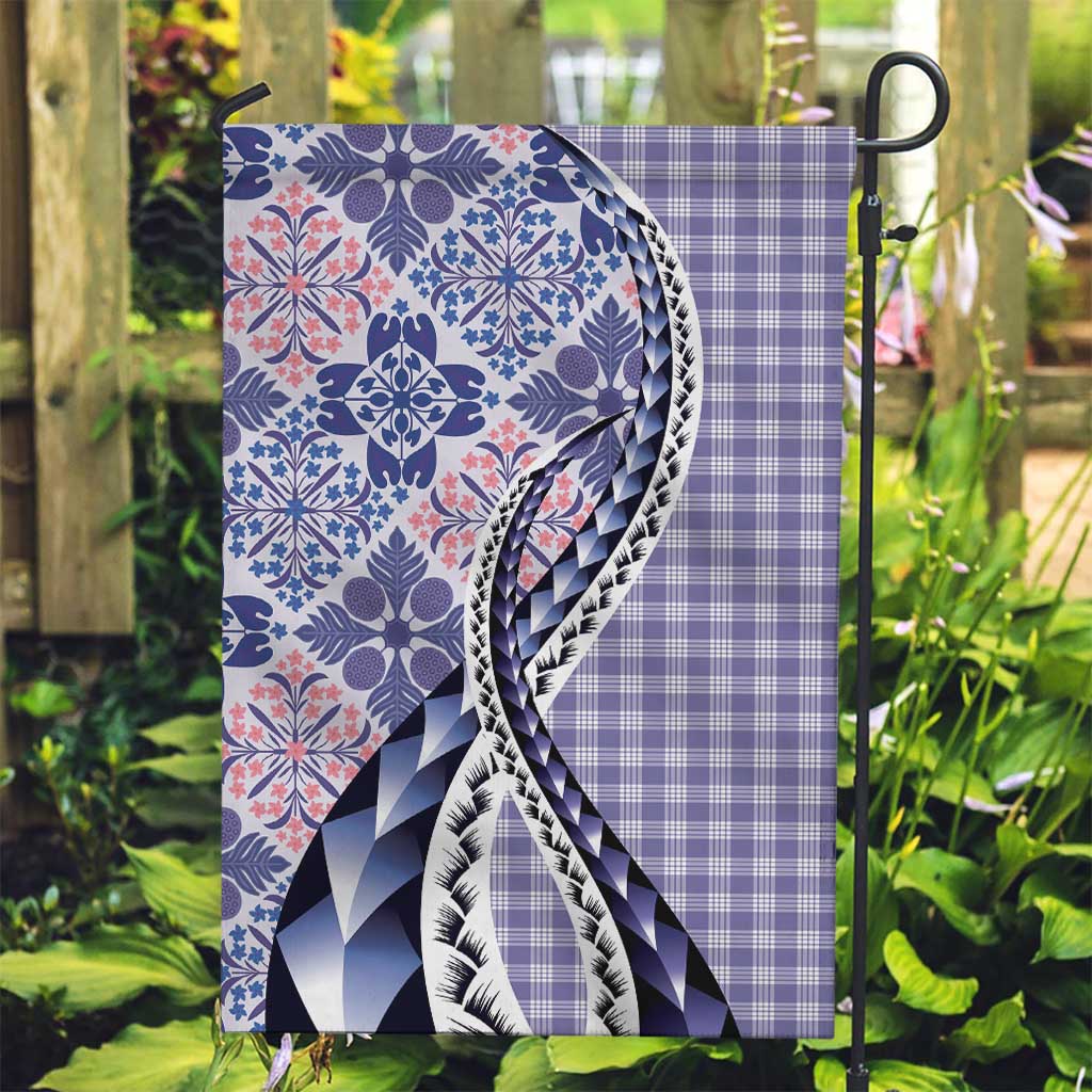 Aloha Vintage Palaka Floral Hawaiian Quilt Garden Flag Poni Motif - Polynesian Pride