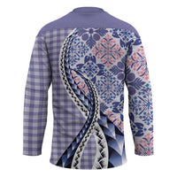 Aloha Vintage Palaka Floral Hawaiian Quilt Hockey Jersey Poni Motif - Polynesian Pride