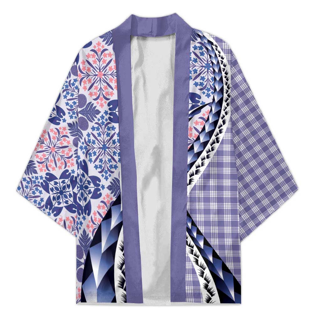 Aloha Vintage Palaka Floral Hawaiian Quilt Kimono Poni Motif - Polynesian Pride