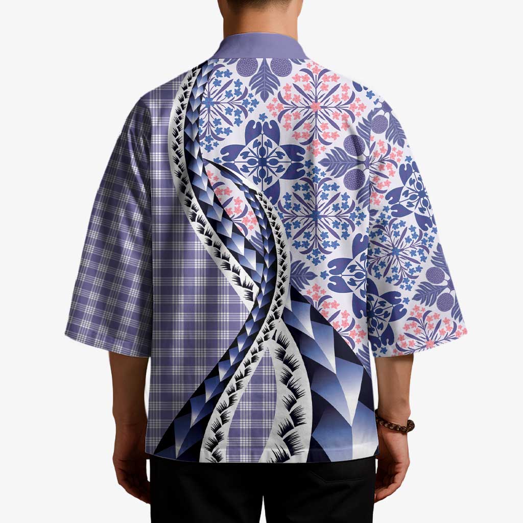 Aloha Vintage Palaka Floral Hawaiian Quilt Kimono Poni Motif - Polynesian Pride