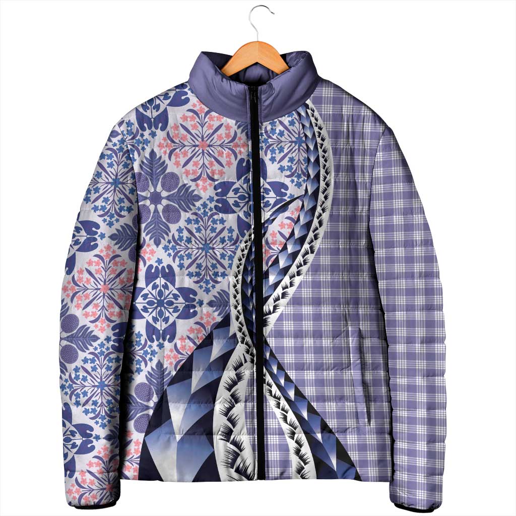 Aloha Vintage Palaka Floral Hawaiian Quilt Padded Jacket Poni Motif - Polynesian Pride