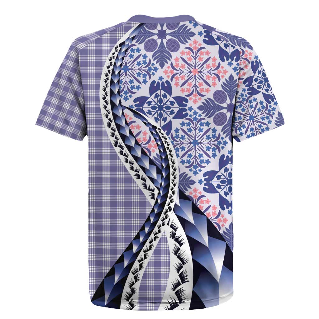 Aloha Vintage Palaka Floral Hawaiian Quilt Rugby Jersey Poni Motif - Polynesian Pride