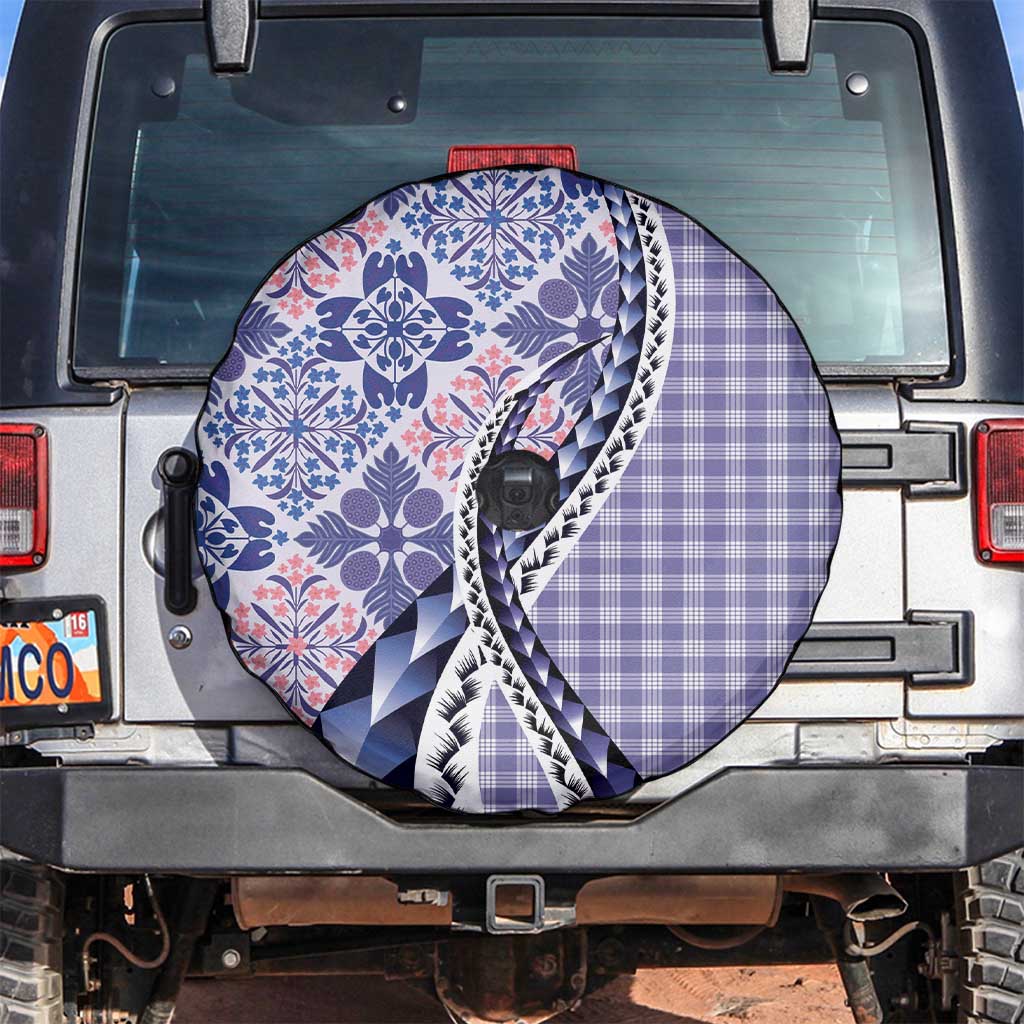 Aloha Vintage Palaka Floral Hawaiian Quilt Spare Tire Cover Poni Motif - Polynesian Pride