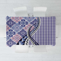 Aloha Vintage Palaka Floral Hawaiian Quilt Tablecloth Poni Motif - Polynesian Pride