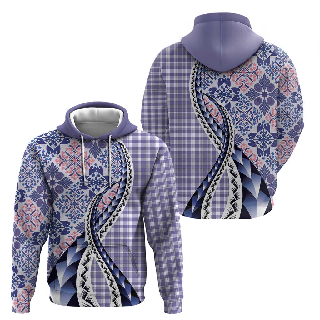 Aloha Vintage Palaka Floral Hawaiian Quilt Zip Hoodie Poni Motif - Polynesian Pride